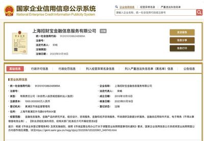 蚂蚁集团旗下招财宝公司完成注销，上海企业技术咨询服务转型引关注
